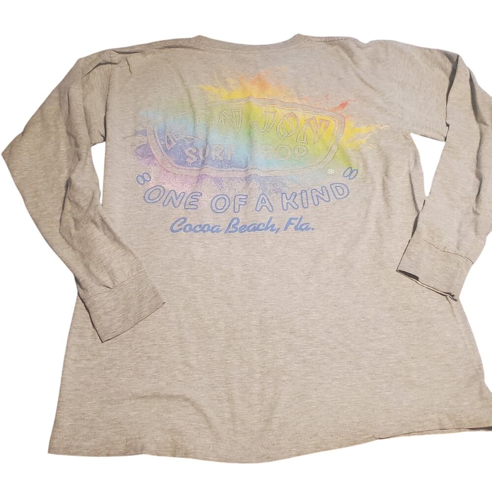 Ron Jon Surf Shop Size M Cocoa Beach Florida One of A Kind Long Sleeve Tee Gray